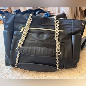 BEIS black  diaper or travel Tote with Gold Accents